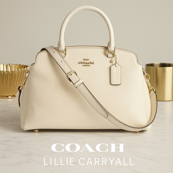 Coach Handbags - NEW Coach Lillie Carryall Satchel in Chalk Crossgrain Leather New with tags
